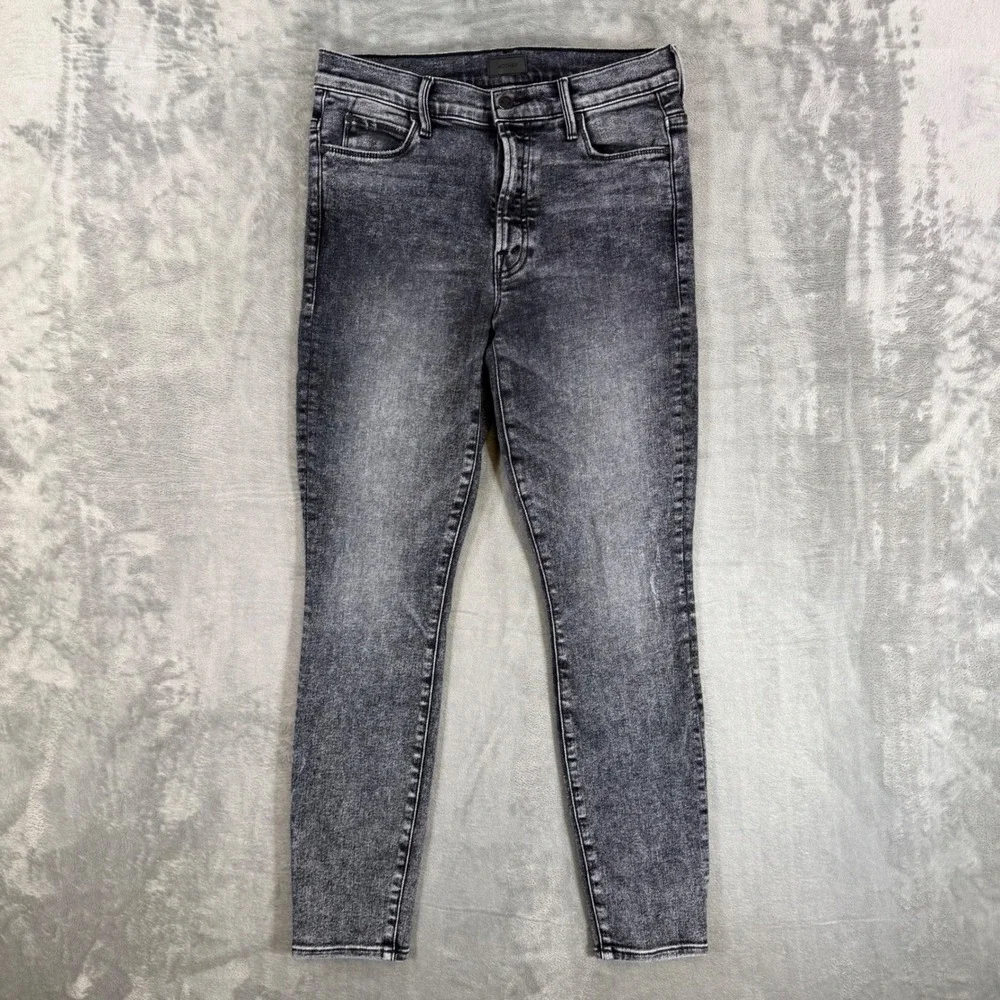 MOTHER The Stunner Skinny Jeans Women's Size 28 Gray Train Stops Denim